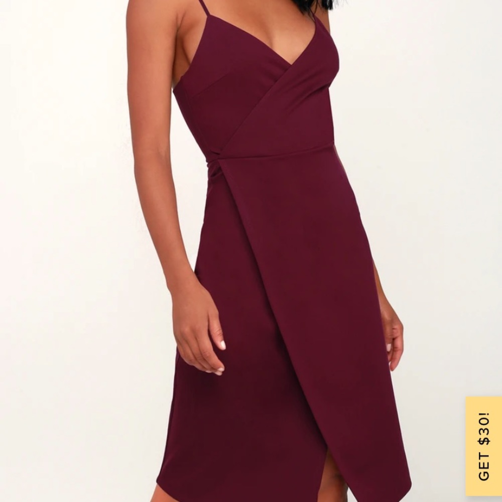 Lulus Plum Midi Dress (Medium) - NEVER WORN